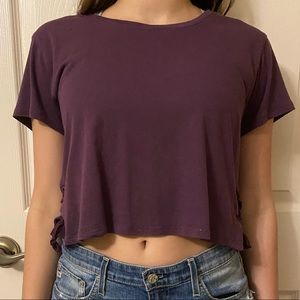 Dark purple garage crop top